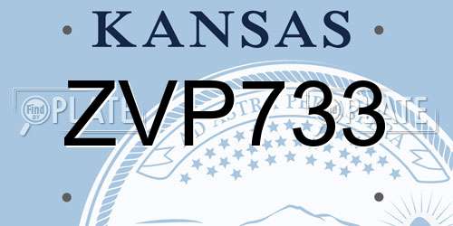 ZVP733 Kansas License Plate