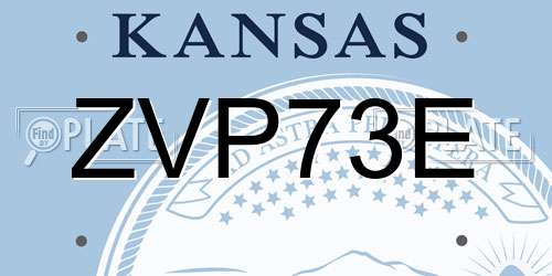 ZVP73E Kansas License Plate