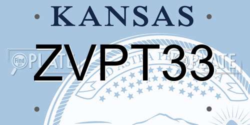 ZVPT33 Kansas License Plate