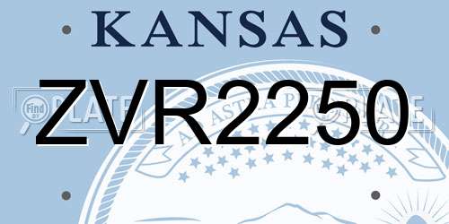 ZVR2250 Kansas License Plate