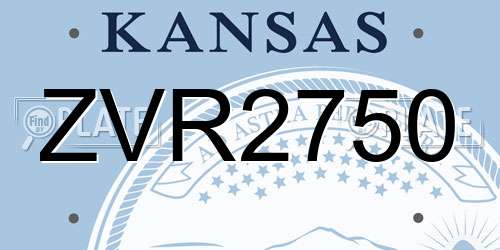ZVR2750 Kansas License Plate