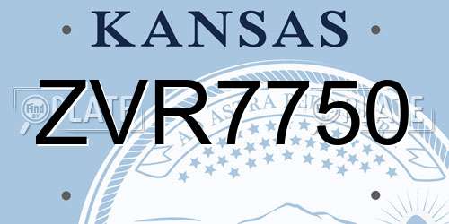 ZVR7750 Kansas License Plate