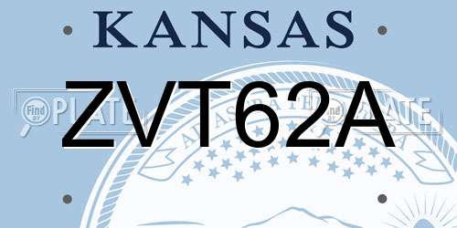 ZVT62A Kansas License Plate