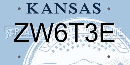 ZW6T3E Kansas License Plate