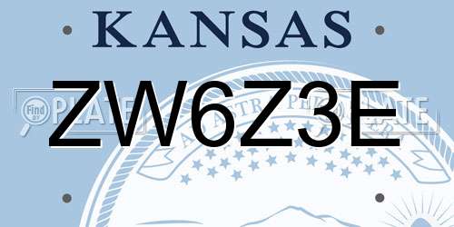 ZW6Z3E Kansas License Plate