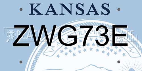 ZWG73E Kansas License Plate