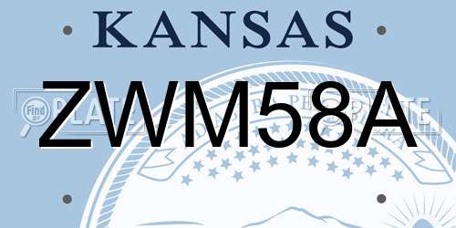 ZWM58A Kansas License Plate