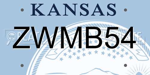 ZWMB54 Kansas License Plate