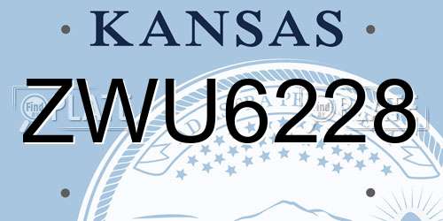 ZWU6228 Kansas License Plate