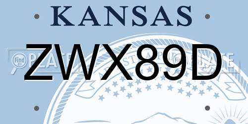 ZWX89D Kansas License Plate