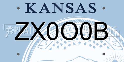 ZX0O0B Kansas License Plate