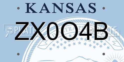 ZX0O4B Kansas License Plate