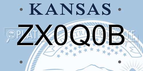 ZX0Q0B Kansas License Plate