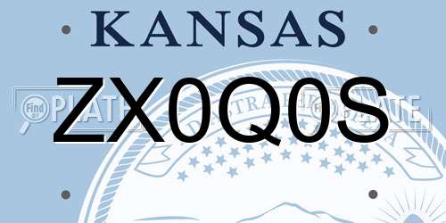 ZX0Q0S Kansas License Plate