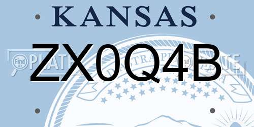 ZX0Q4B Kansas License Plate