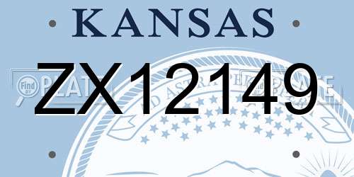 ZX12149 Kansas License Plate