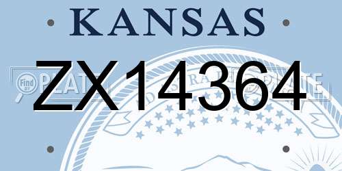 ZX14364 Kansas License Plate