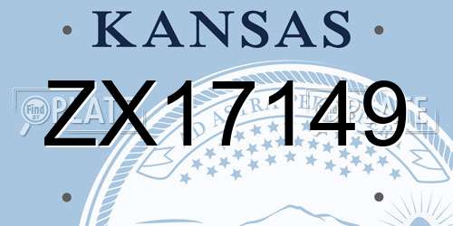 ZX17149 Kansas License Plate