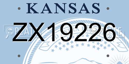 ZX19226 Kansas License Plate