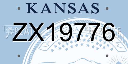ZX19776 Kansas License Plate