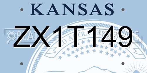 ZX1T149 Kansas License Plate