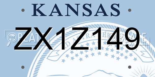 ZX1Z149 Kansas License Plate
