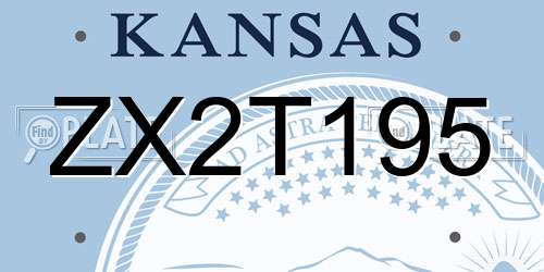 ZX2T195 Kansas License Plate