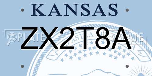 ZX2T8A Kansas License Plate