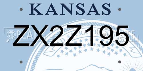 ZX2Z195 Kansas License Plate