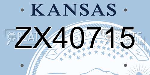 ZX40715 Kansas License Plate