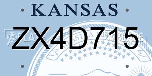ZX4D715 Kansas License Plate