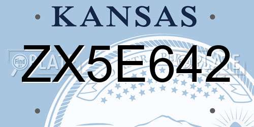 ZX5E642 Kansas License Plate