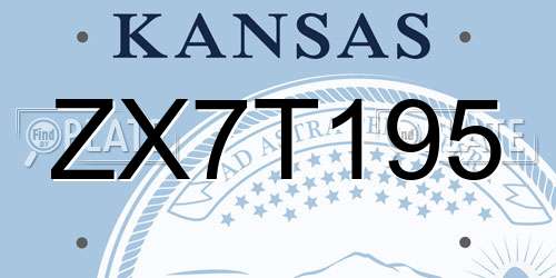 ZX7T195 Kansas License Plate