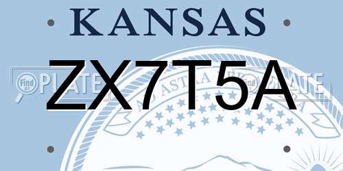 ZX7T5A Kansas License Plate