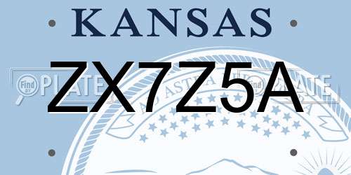 ZX7Z5A Kansas License Plate