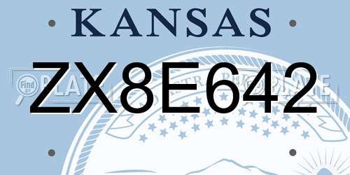 ZX8E642 Kansas License Plate