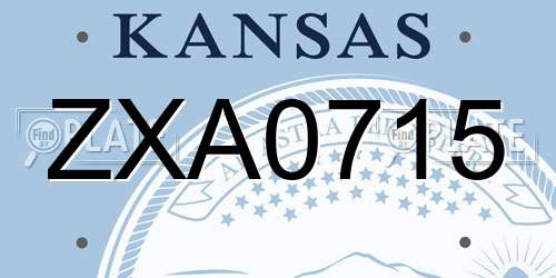 ZXA0715 Kansas License Plate