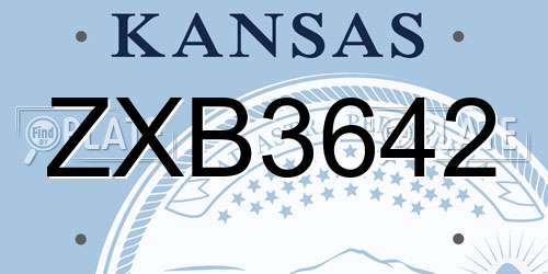 ZXB3642 Kansas License Plate