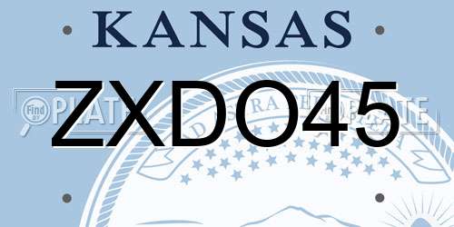 ZXDO45 Kansas License Plate