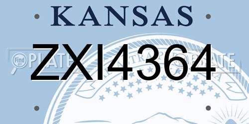 ZXI4364 Kansas License Plate