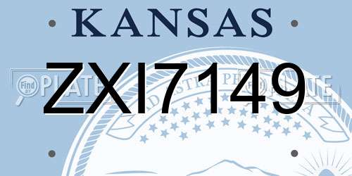 ZXI7149 Kansas License Plate