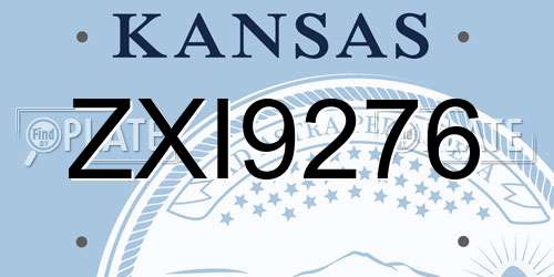 ZXI9276 Kansas License Plate