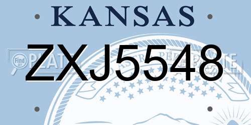 ZXJ5548 Kansas License Plate