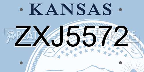 ZXJ5572 Kansas License Plate