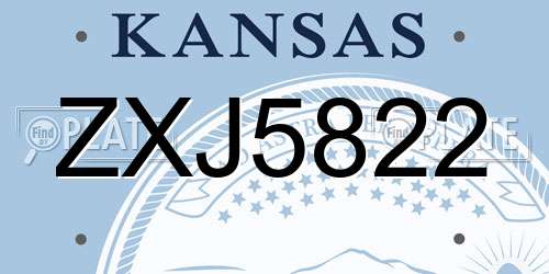 ZXJ5822 Kansas License Plate