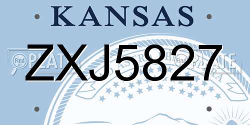 ZXJ5827 Kansas License Plate