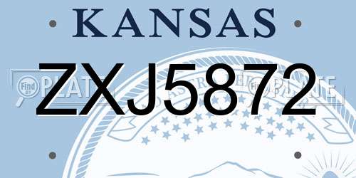 ZXJ5872 Kansas License Plate