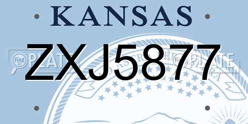 ZXJ5877 Kansas License Plate