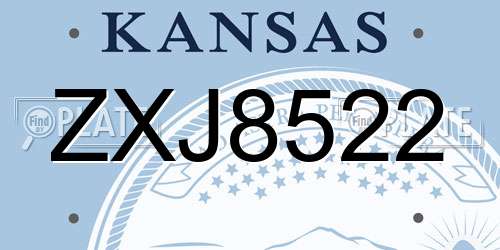 ZXJ8522 Kansas License Plate