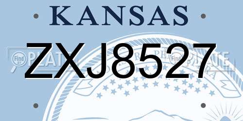 ZXJ8527 Kansas License Plate